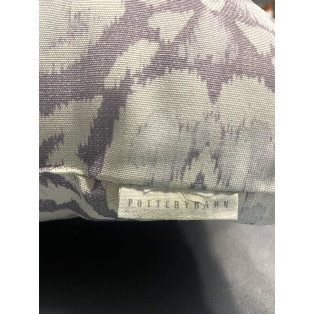 Pottery Barn Purple & White 20” Square Pillow Throw Bed